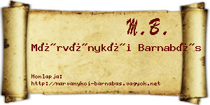 Márványkői Barnabás névjegykártya
